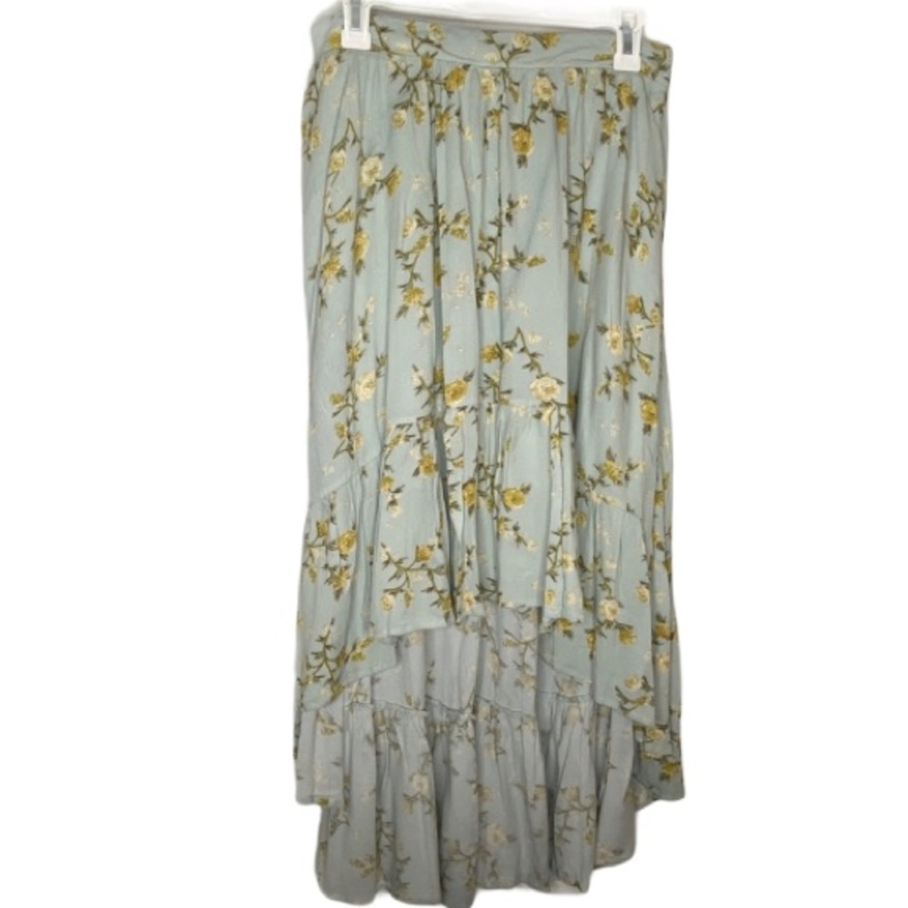 Cottagecore Floral Ruffle Hem High Low Skirt Sz. S